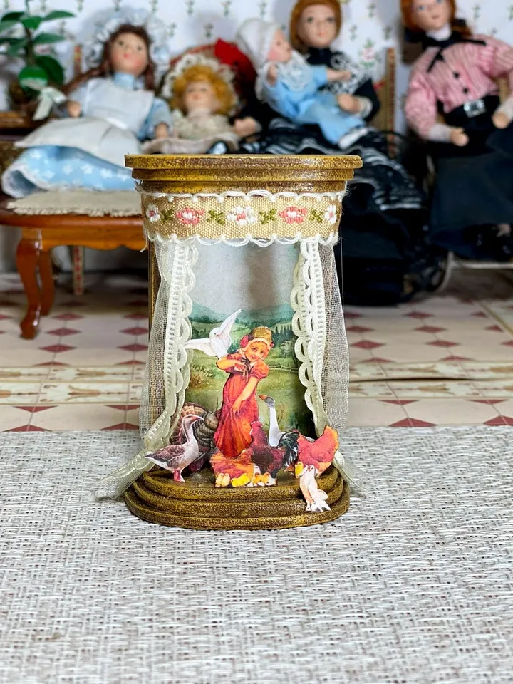Puppet theater in a country style. 1:12. Handmade.