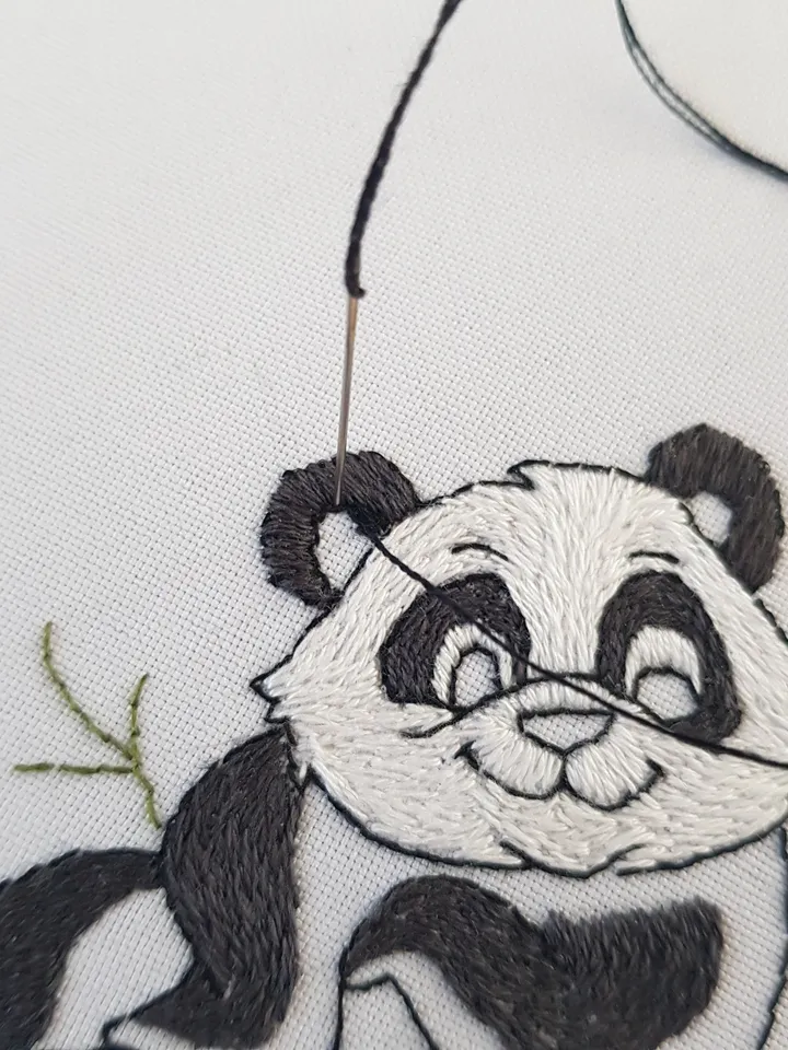 Panda hand embroidery DIY, panda pattern pdf