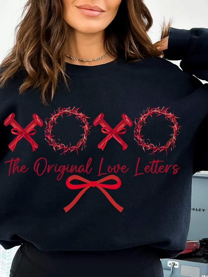 XOXO the original love letters png, Christian Valentines Png, Valentine Day Png, Valentine Bow Png, Christian Shirt, Jesus Valentine Png