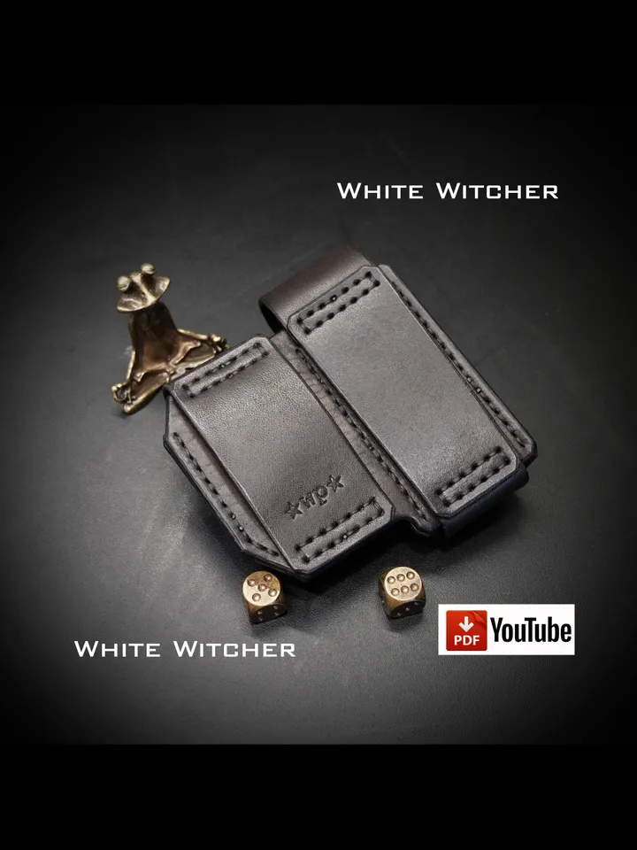 leather pattern - Zippo + leatherman Wave/Buck110 belt case. EDC55