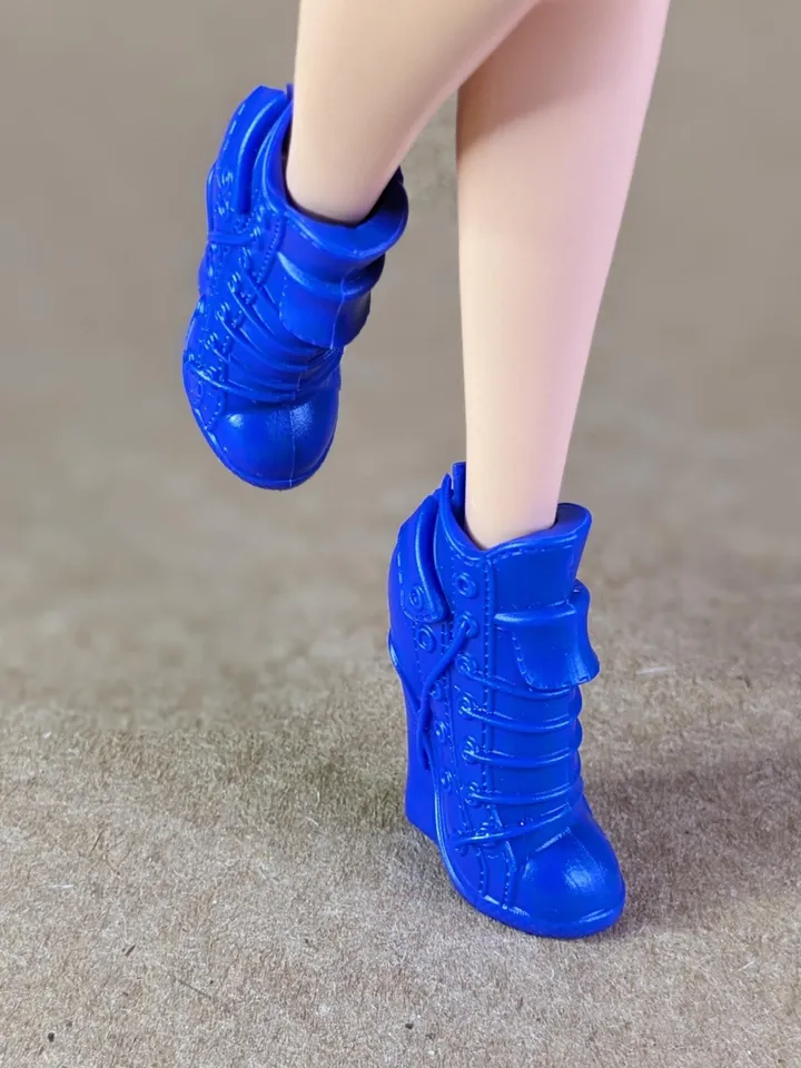 Purple wedge heel boots for 11 inch female dolls (MH g1, g2 or EAH)