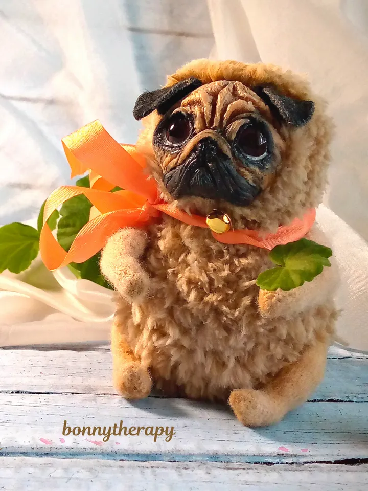 toy pug puppy 4 inches, pug puppy plush.