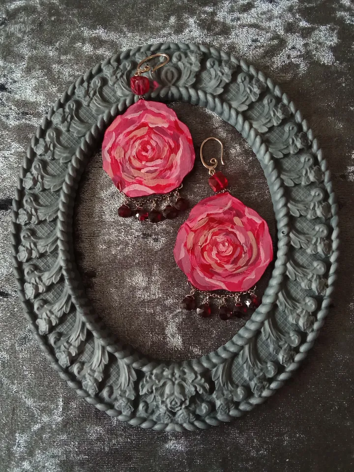 "Garnet roses" earrings