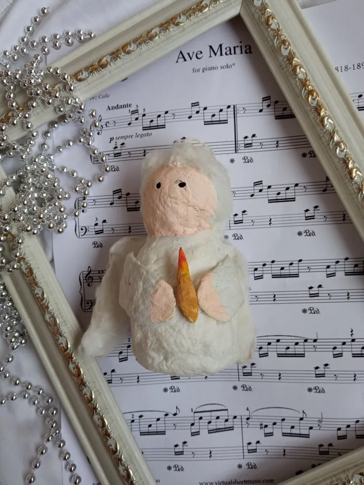 Handmade Angel Figurine with Candle: Perfect Decor for Christmas or Easter. Xmas tree toy
Description: