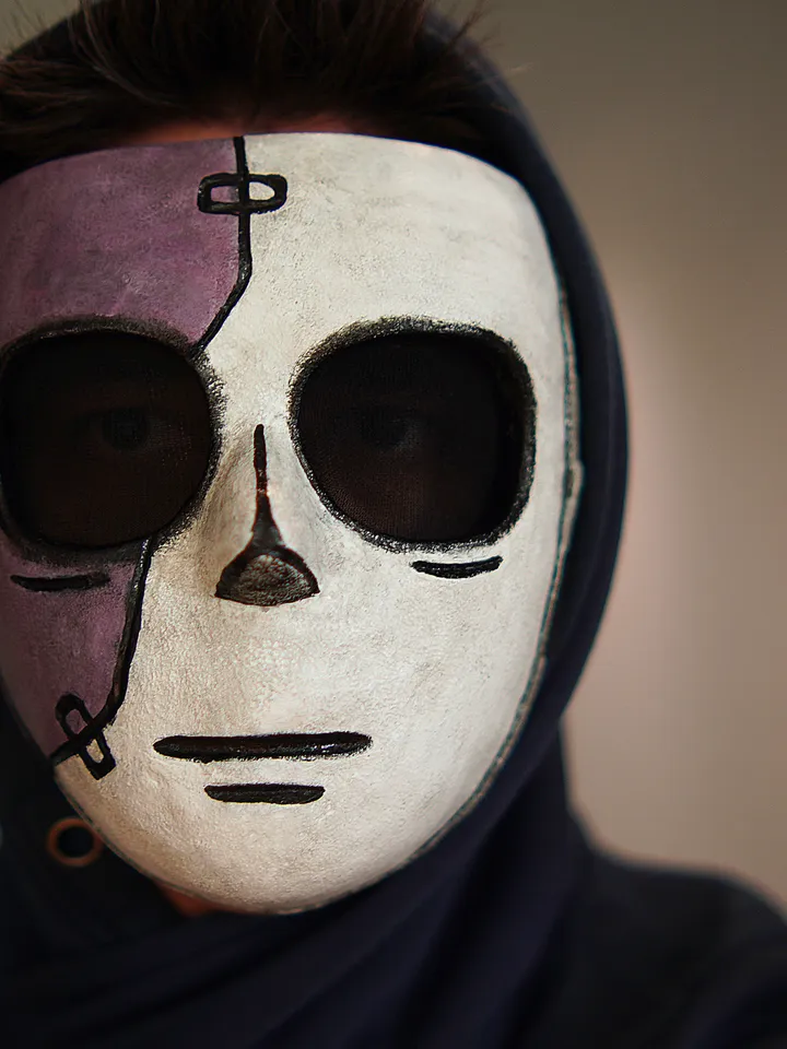 Sally Face cosplay Pink-White mask Game mask Halloween mask High Quality Resin mask