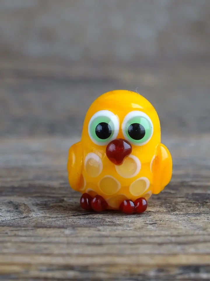 OWL GIFTS Owl figurine Glass Owl decor Owl statue Miniature Owl ornament Owl teacher gift Owl totem Tiny glass animals Owl bead Easter gift
