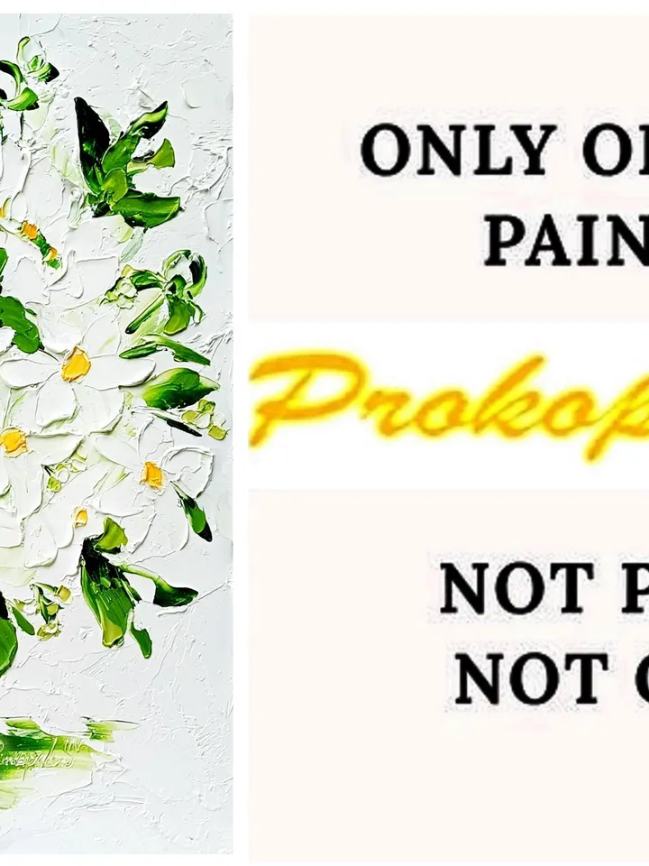Peony Painting Flowe Daisy Original Art Impasto Oil Painting Flowers paintings Floral oil art Bouquet in Vase Painting 16x12 inch