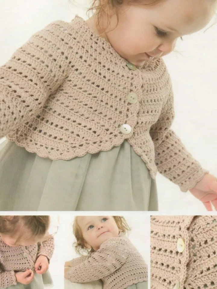 Crochet Pattern Baby Cardigan, baby bolero, baby jacket for sizes0-6, 6-12 months, 1-2 years baby pattern pdf