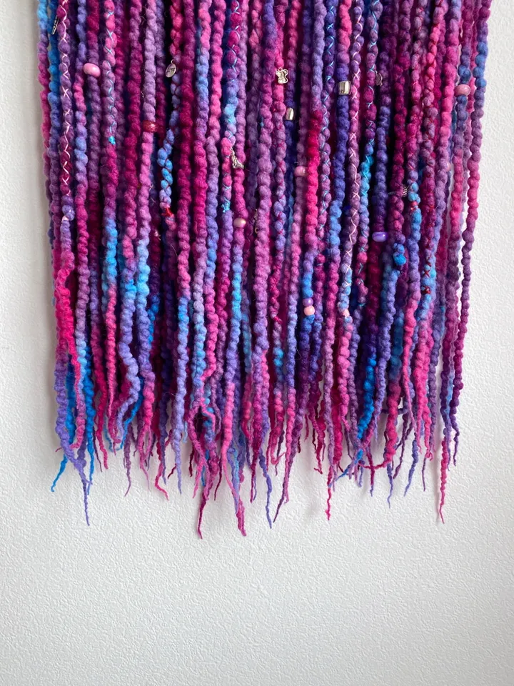 Purple blue pink Wool Double Ended dreads π Ready to Ship