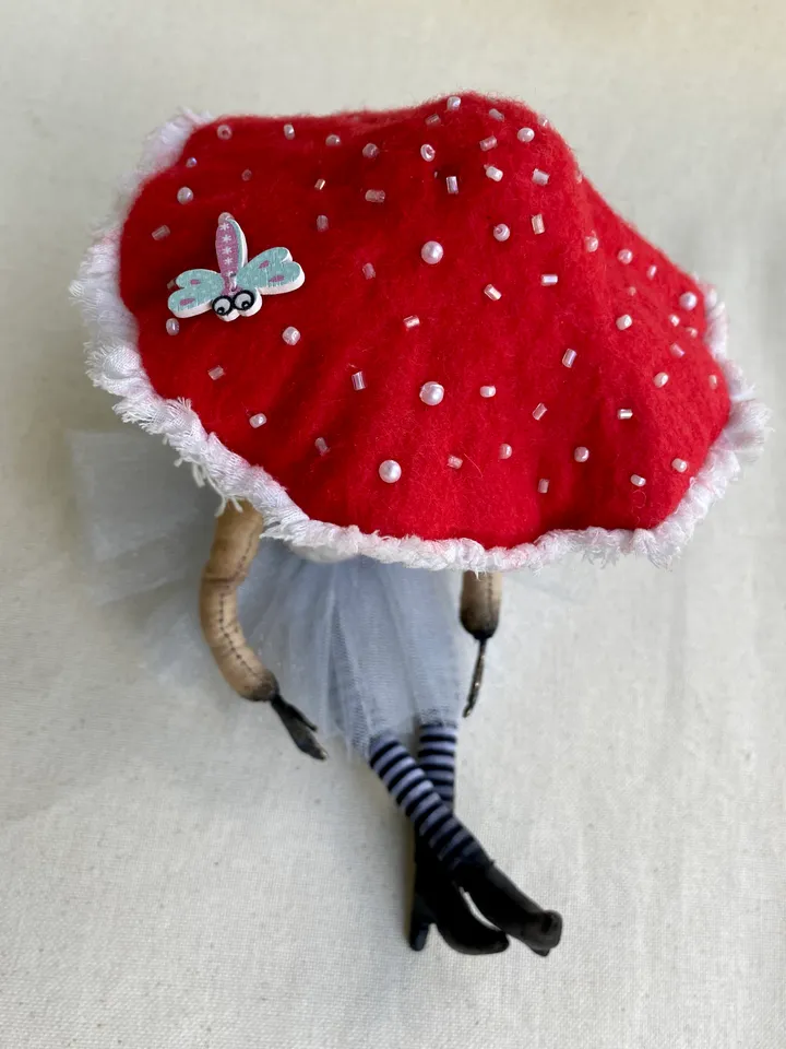 Halloween doll for creepy decor . Creepy doll . Scary doll . Halloween home decor . Black Christmas gift . Gothmas . Creepmas . Mushroom doll.