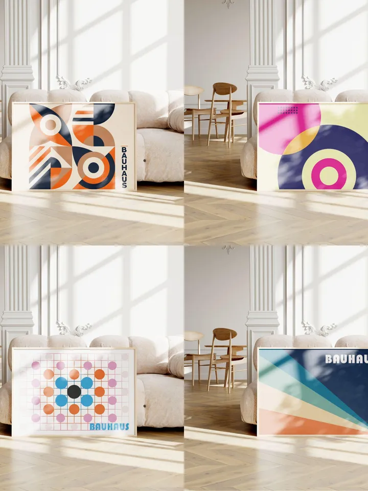 Bauhaus Horizontal Art set of 500 premium printable wall art prints mid century modern minimalist abstract geometric bundle digital download