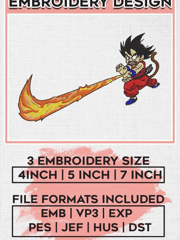 Son Goku Embroidery Files, Dragon Ball Embroidery Design, Anime Inspired Embroidery Design EMB_ANIME_190