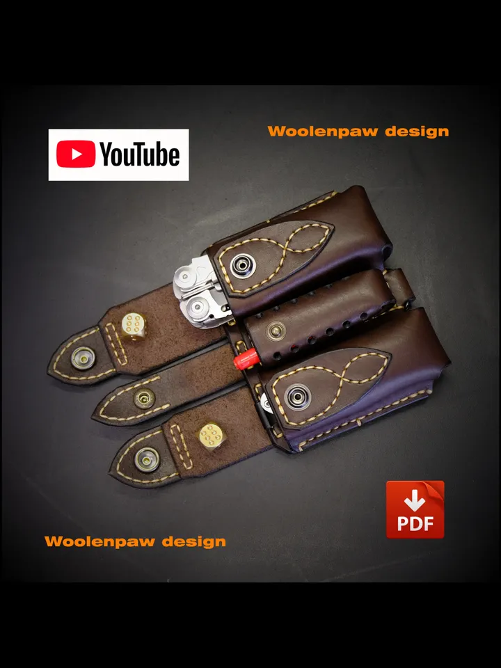 PDF leather pattern - Belt Case for Leatherman Surge + Bit-Kit. EDC40