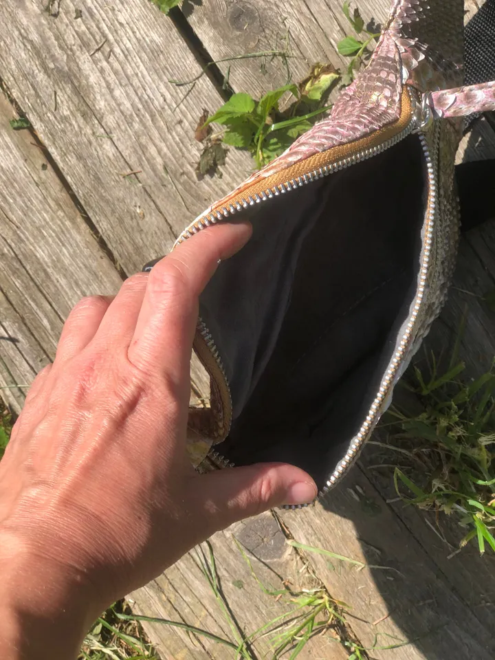 Genuine Python Skin Fanny Pack Bronze Color | Leather Belt Bag | Summer Bags | Unisex Fanny Pack | Exotic Leather Bags | Snake Print Bag