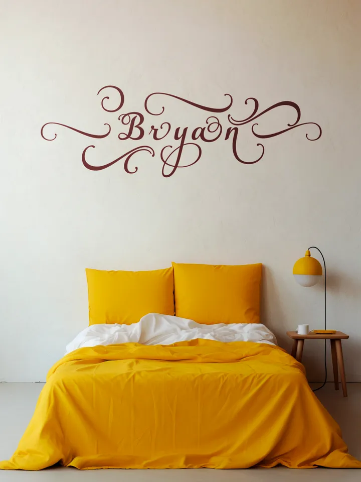 Bryan - name in Samantha style with bright letters, digital design