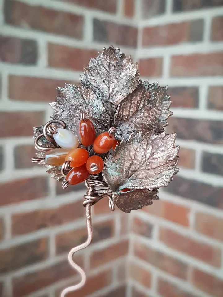 Copper jewelry, hair accessories, hairpin, gift for her, electroformed, electroforming, jewelry for hair, handmade jewelry