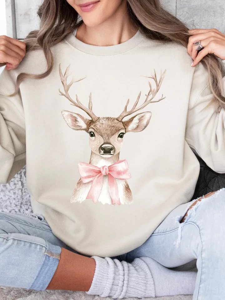 Coquette Reindeer,Christmas png,Christmas designs,Pink Christmas png,Christmas sublimation,Retro Holidays png,Holiday vibes png,Girly