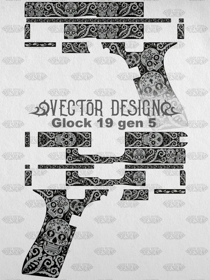 VECTOR DESIGN Glock 19 gen 5 Candy skulls