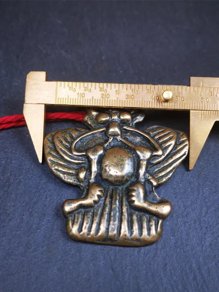 Gandhanra Antique Tibetan Buddhist Amulet Garuda,Garula,Suparna,Golden-winged Bird Pendant,Made of Bronze,80 years old