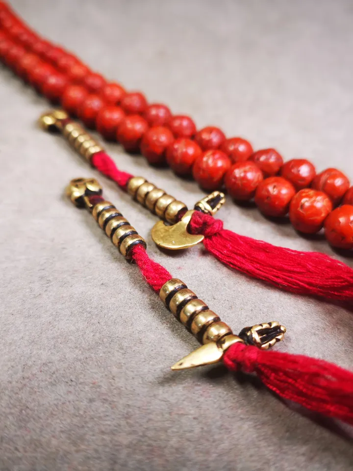Gandhanra Handmade Tibetan Buddhist Mala Counters,Prayer Bead Counters,with Kartika and Kila Pendant,Made of Brass