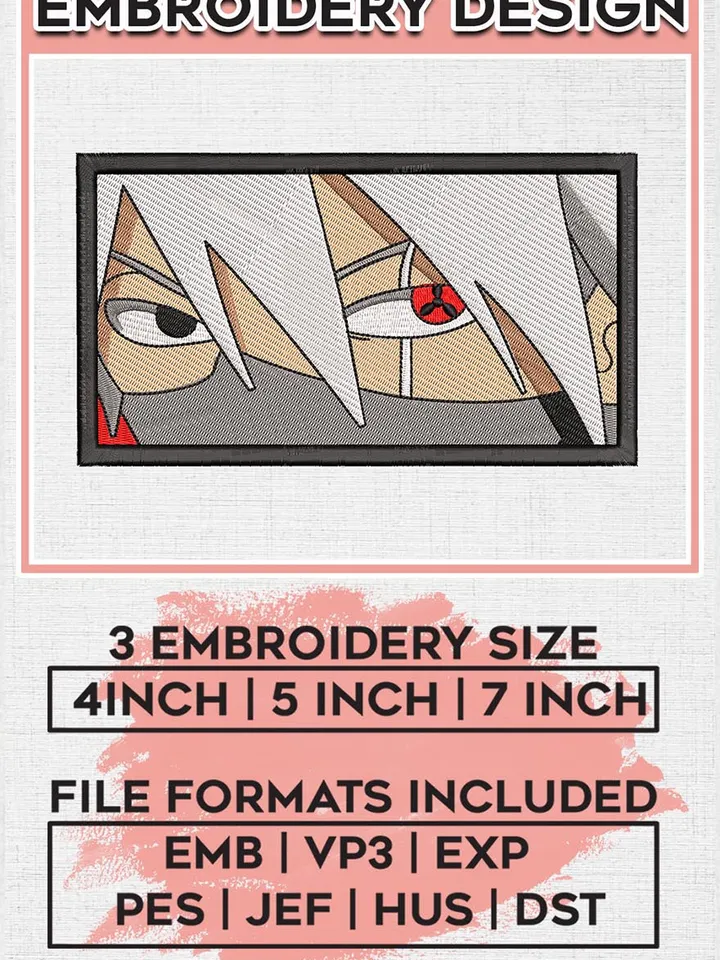 Kakashi eyes embroidery design/ Naruto embroidery Files/ Machine Embroidery Files
 EMB_ANIME_254