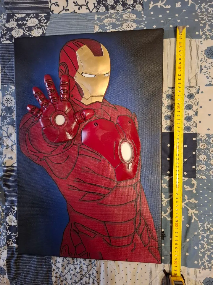 Iron Man 3d Volumetric painting with backlight