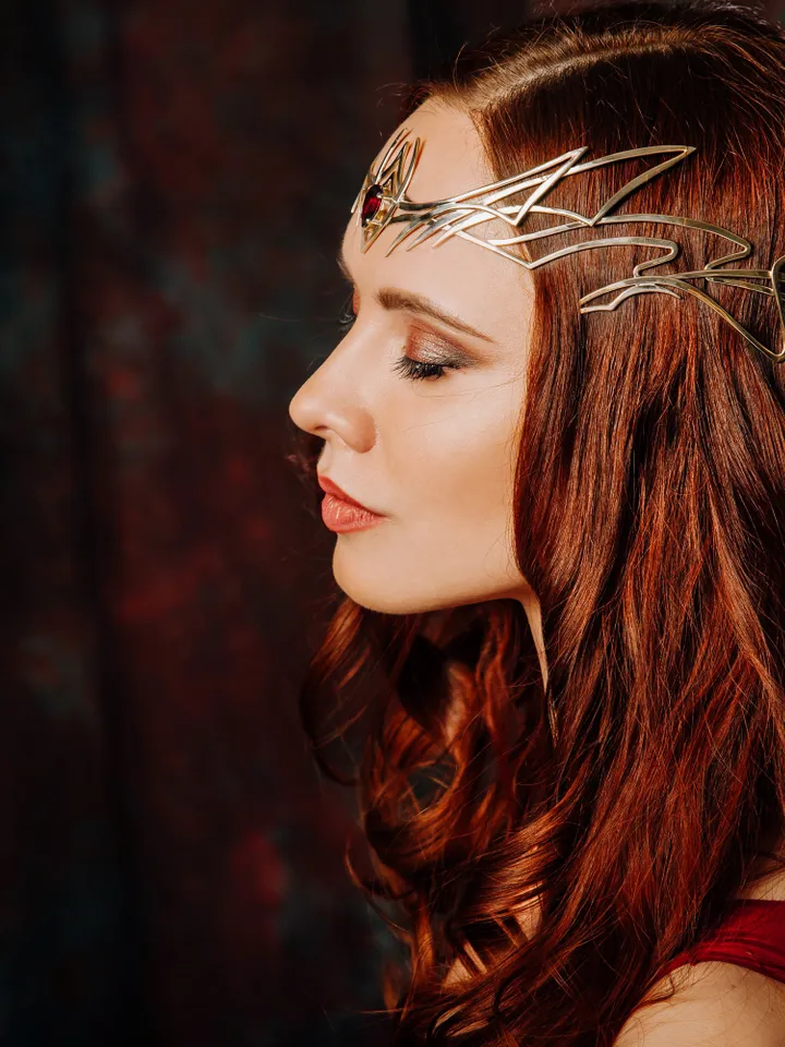Dragon style diadem, Dragon queen diadem, fantasy elven crown, elven circlet, elven tiara, headband elven wedding