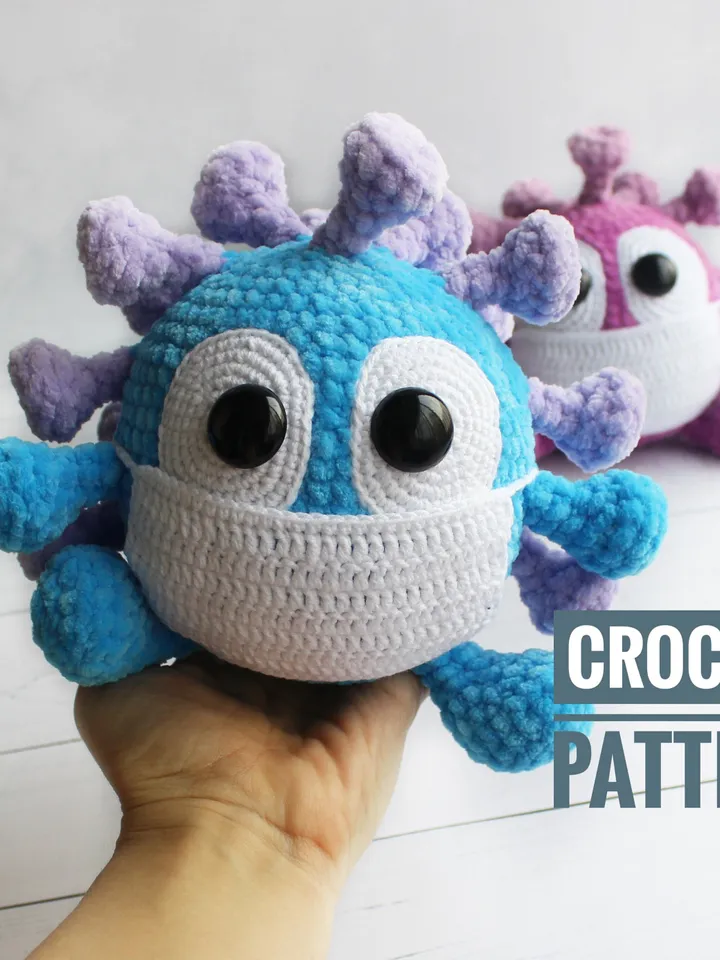 CROCHET PATTERN Virus toy Funny microbe toy Funny virus toy Amigurumi tutorial PDF file