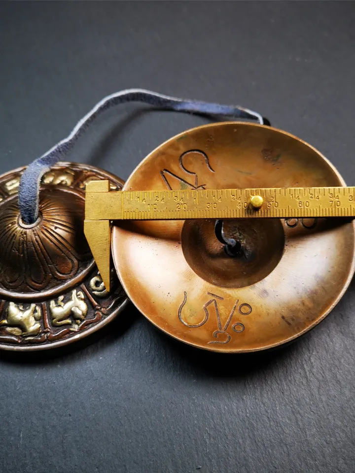 Gandhanra 8.3cm Tibetan Cymbals,12 Zodiac Tingsha Bell,Buddhism Ritual Implement,Handmade in Nepal