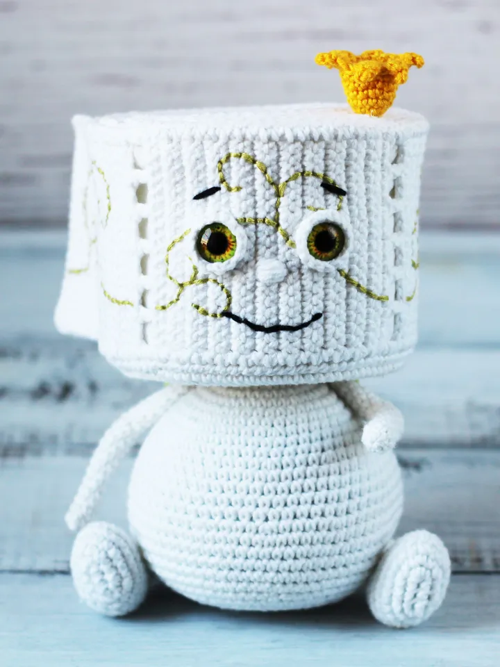 Toilet paper roll crochet toy, Funny bathroom gift, housewarming gift for bathroom decor, gag gift interior doll