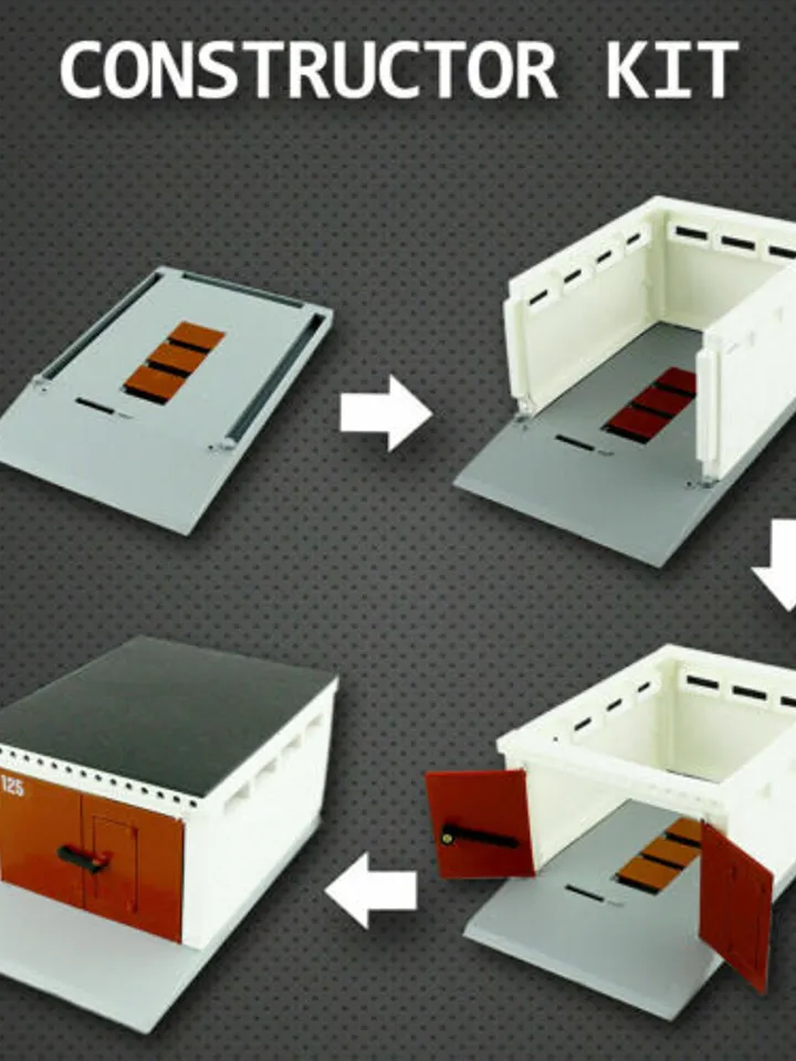 Toy Garage Parking Building, Open Door for Car Scale