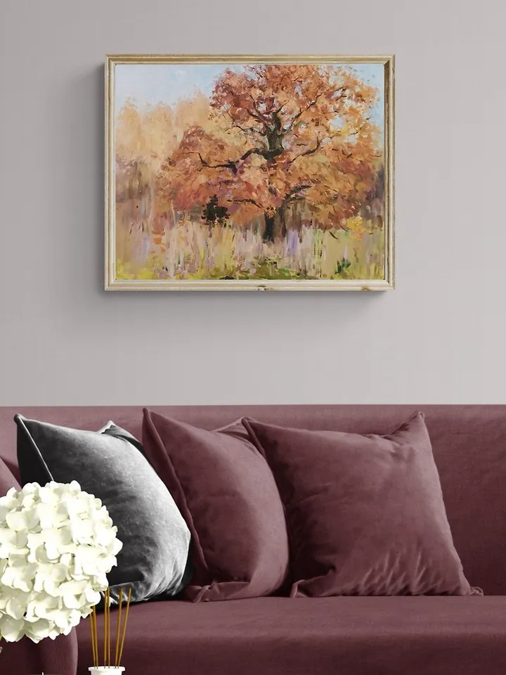 Oak Painting Fall Tree Original Art Oil Painting Landscape Canvas Art