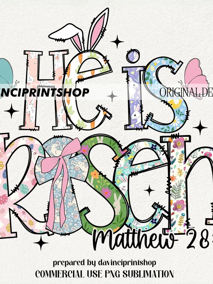 He is Risen png, Matthew 28:6, Easter Doodle png, Easter Christian png, Easter png, Easter Bible Verse png, Retro Easter, Christian png