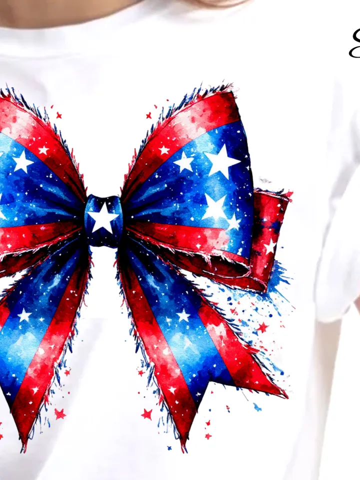 Patriotic USA Bow Sublimation PNG