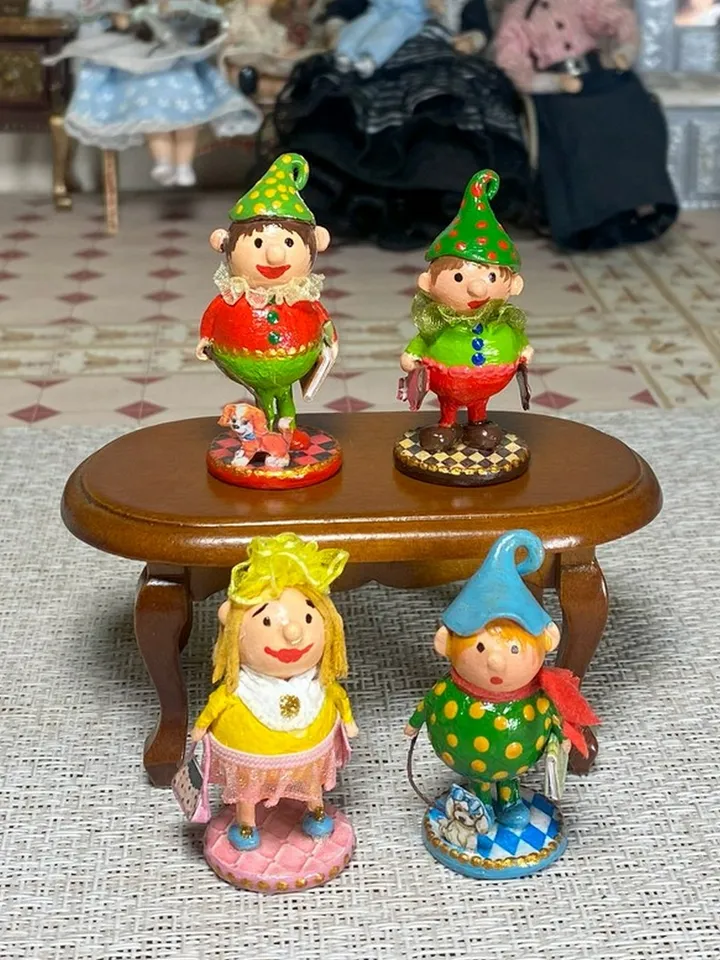 Doll toy. 1:12. Gnomes. Handmade. Circus figurine.