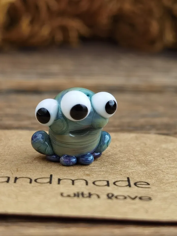 Tiny monster miniature, glass monster figurine, monster sculpture for terrarium decoration or fairy garden decor