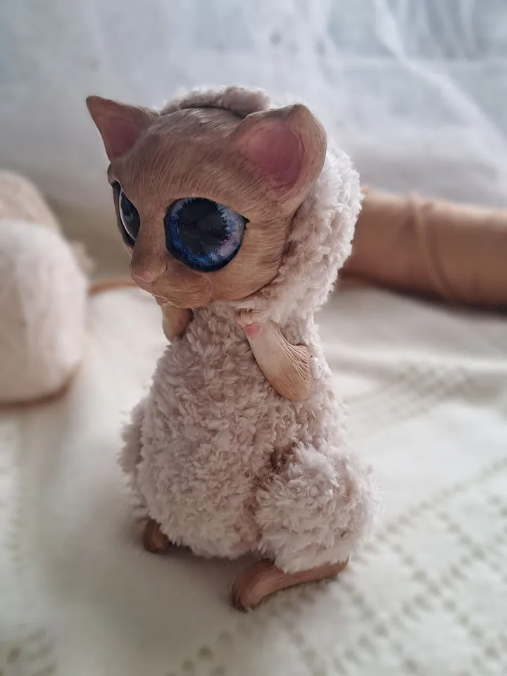 Cute cat doll, plush cat, little kitten, unique toy