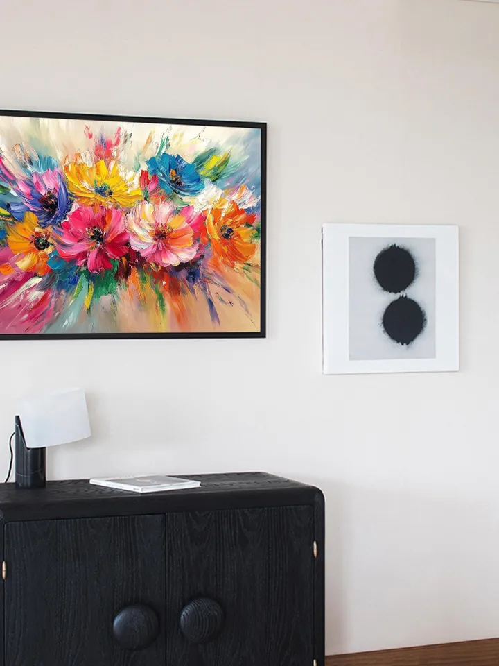Colorful Floral Oil Painting, Impasto Flowers, Vibrant Wall Art, Large Canvas Art, Abstract Floral Artwork, Living Room Decor, Office Decor