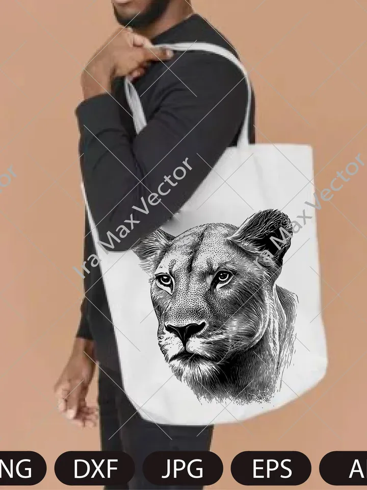 Lioness head SVG, Lioness Face svg, Lion face Svg, Wild cat Svg, Lion silhouette, Lioness portrait