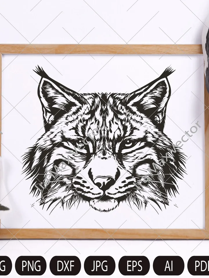 Lynx Svg, Lynx Clipart, Lynx Png, Lynx Head, Lynx Cut Files , Lynx Silhouette, Wild Cat Silhouette,Lynx printable