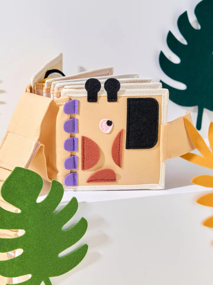 Mini Quiet Book for Babies 6-9-12 months, Travel Soft Felt Book for 1st Year, Perfect for Developing Fine Motor Skills, Christmas baby Gift
