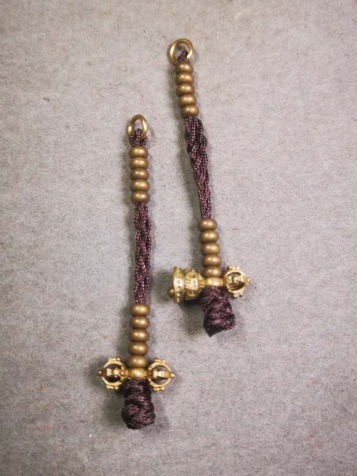Gandhanra Handmade Tibetan Buddhist Mala Counters,Prayer Bead Counters,with Dorje and Vajra Pendant,Made of  Brass