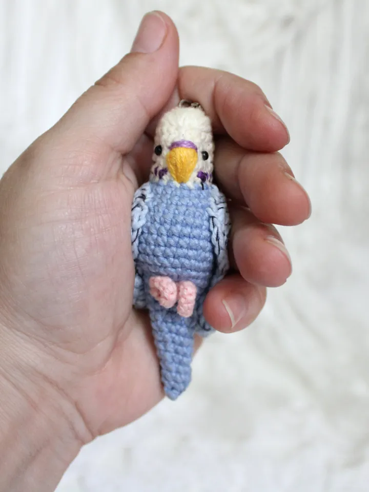 Budgie keychain crochet pattern PDF in English
