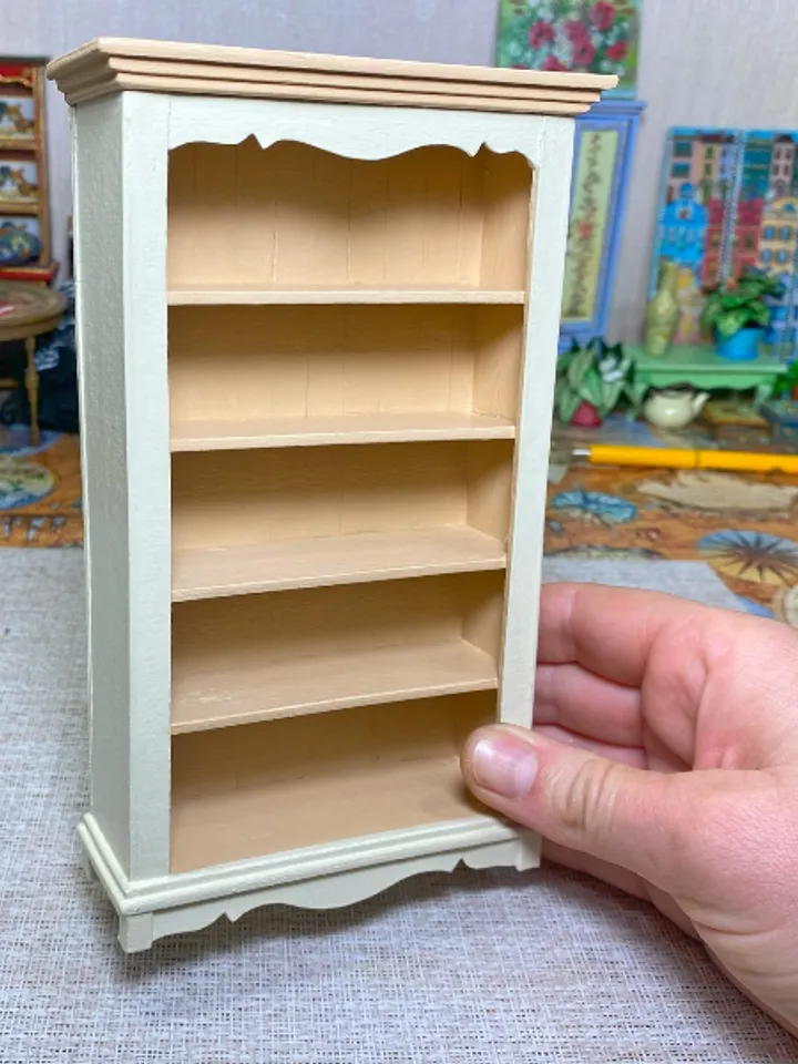 Bookcase for a doll. miniature dollhouse. 1:12. Furniture for dolls.