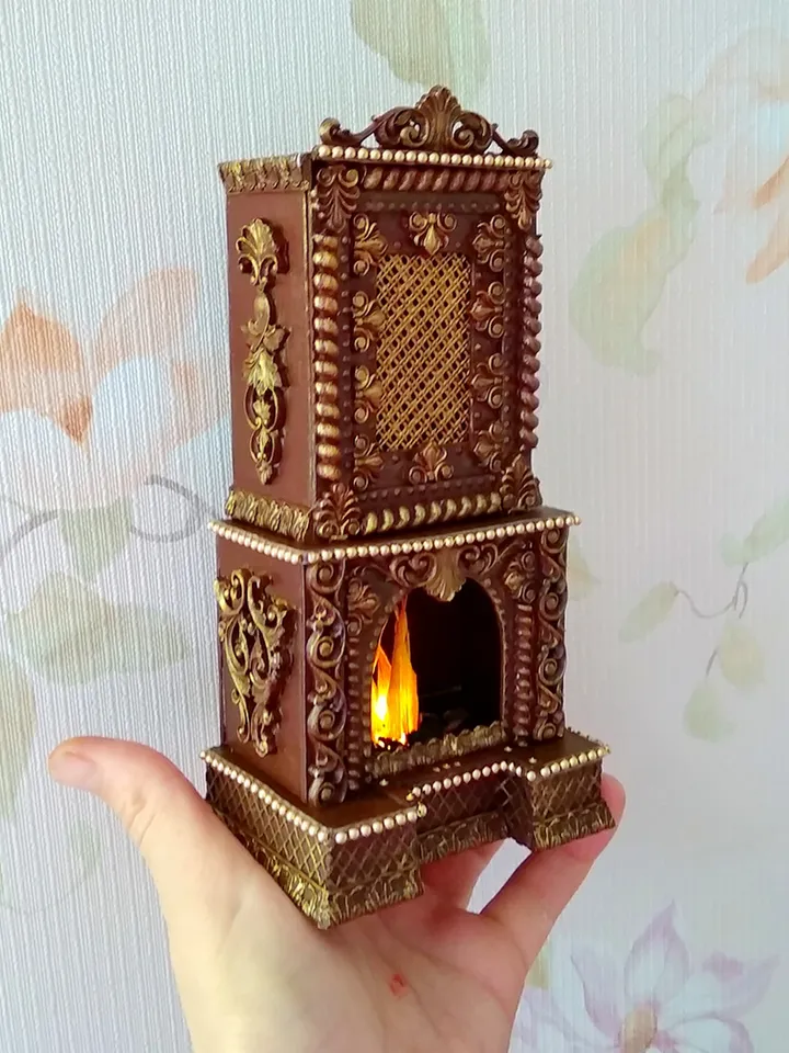 Fireplace for dollhouse handmade.