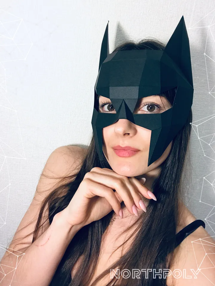 Bat Mask Papercraft, Digital Template, PDF Download, Gurko, 3D Low Poly Animal Mask, DIY Origami, Pepakura, Paper Mask, DIY Costume