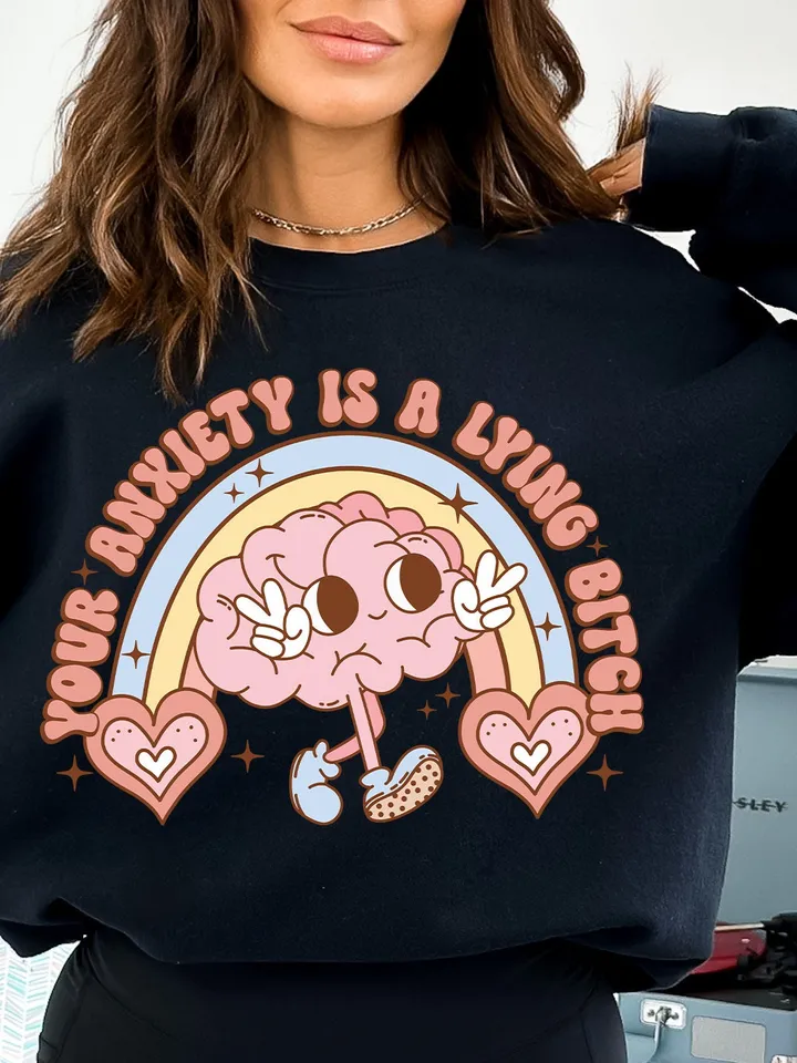 Your Anxiety is Lying, Mental Health PNG | Digital Design | Happy Png | Sublimation | Cute png | retro png | Shirt Designs |Sublimation PNG