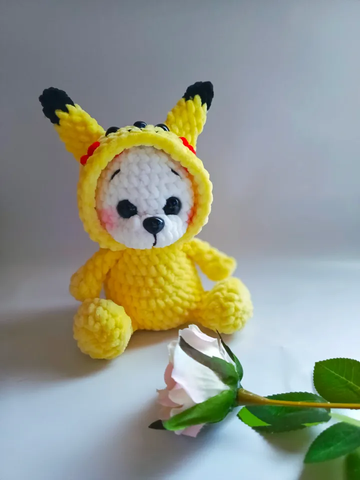 CROCHET PATTERN (PDF): Pikachu Amigurumi, Crochet Plush Pikachu  toy pattern, crochet pattern bear