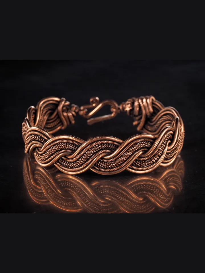 Wire wrapped copper bracelet for woman Antique style copper jewelry WireWrapArt