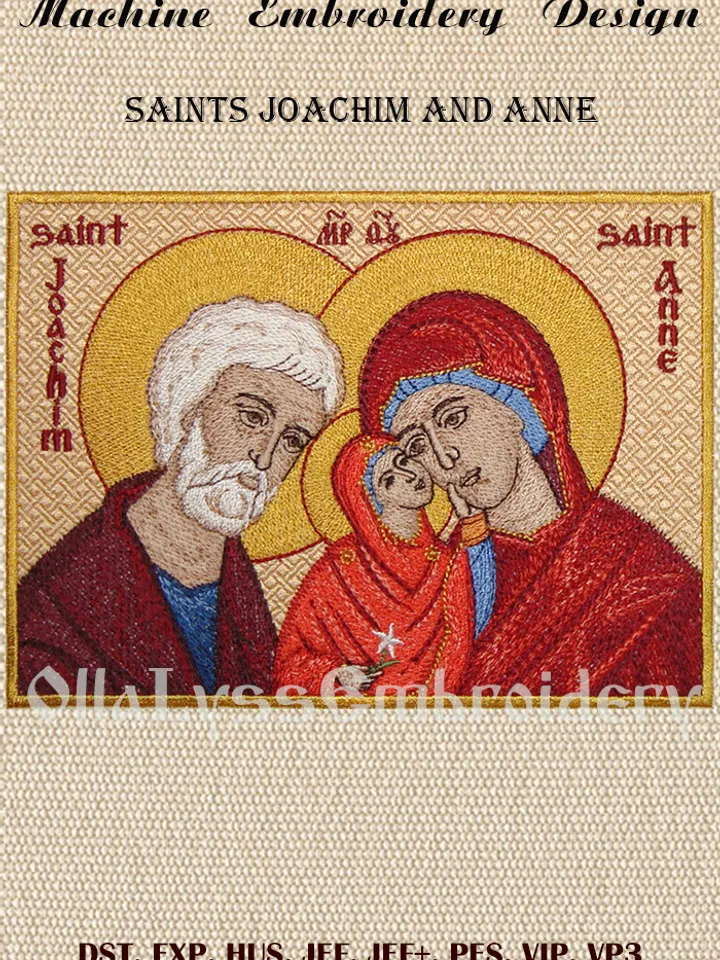 Icon of Saints Joachim and Anne embroidery design